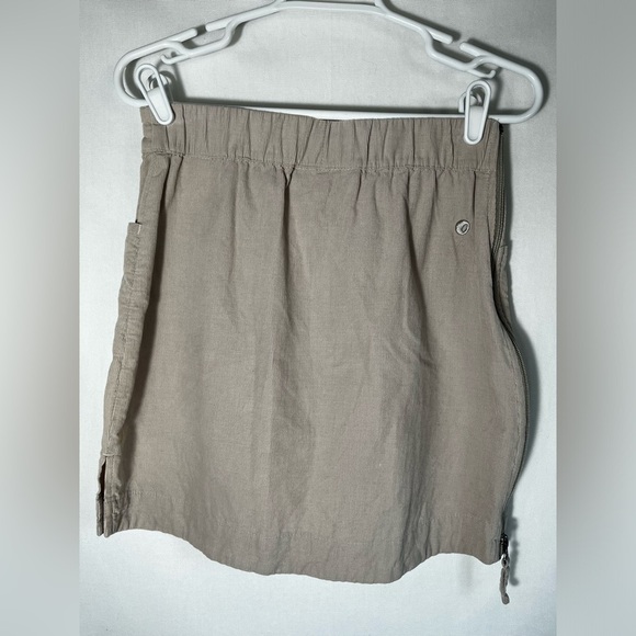 Skhoop Mini Tan Drawstring Skirt with Flower Embroidery Size XS - Picture 3 of 5